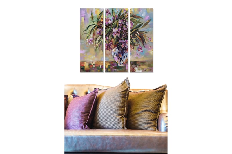 Canvastavla Abstract 3-pack Flerfärgad - 20x50 cm - Inredning - Tavlor & posters - Canvastavla