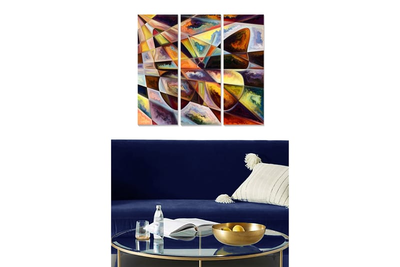 Canvastavla Abstract 3-pack Flerfärgad - 20x50 cm - Inredning - Tavlor & posters - Canvastavla