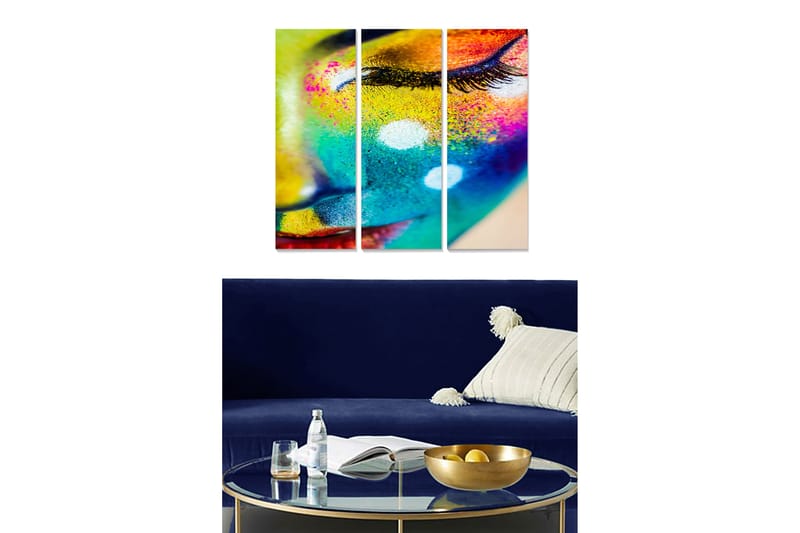 Canvastavla Abstract 3-pack Flerfärgad - 20x50 cm - Inredning - Tavlor & posters - Canvastavla