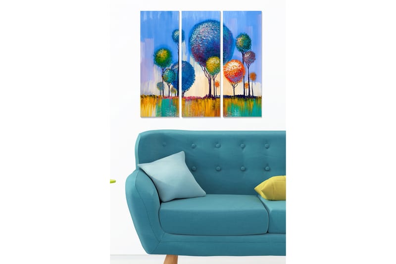 Canvastavla Abstract 3-pack Flerfärgad - 20x50 cm - Inredning - Tavlor & posters - Canvastavla