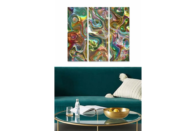 Canvastavla Abstract 3-pack Flerfärgad - 20x50 cm - Inredning - Tavlor & posters - Canvastavla