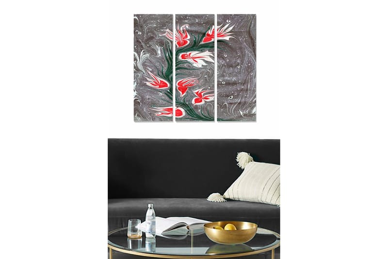 Canvastavla Abstract 3-pack Flerfärgad - 20x50 cm - Inredning - Tavlor & posters - Canvastavla