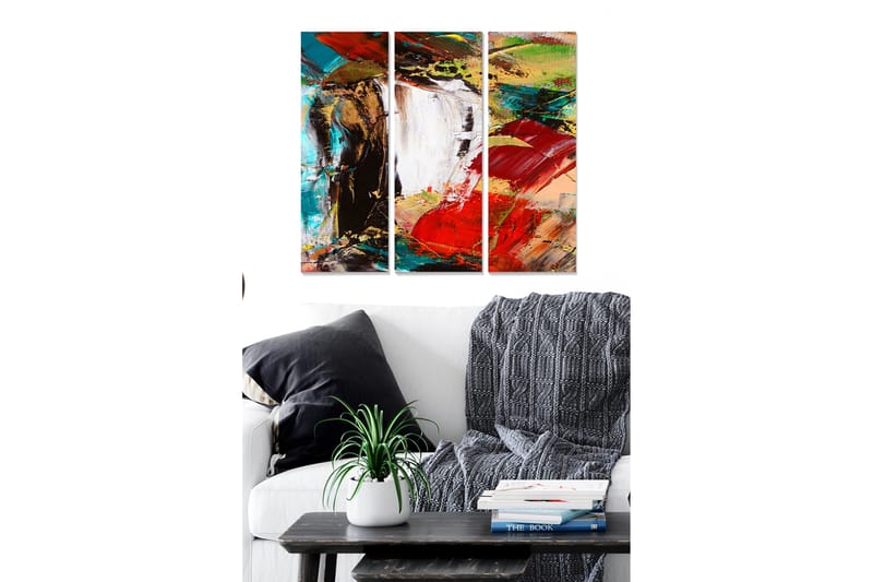 Canvastavla Abstract 3-pack Flerfärgad - 20x50 cm - Inredning - Tavlor & posters - Canvastavla