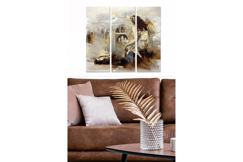 Canvastavla Abstract 3-pack Flerfärgad - 20x50 cm - Inredning - Tavlor & posters - Canvastavla