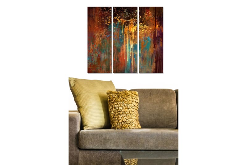 Canvastavla Abstract 3-pack Flerfärgad - 20x50 cm - Inredning - Tavlor & posters - Canvastavla