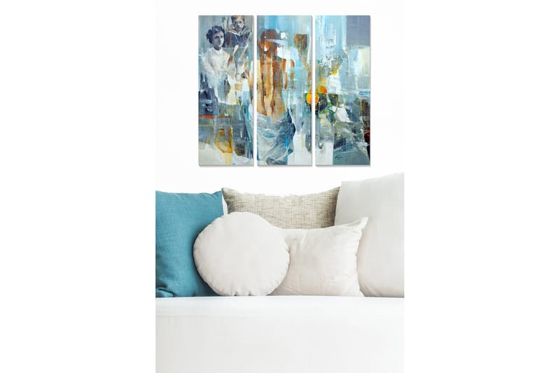 Canvastavla Abstract 3-pack Flerfärgad - 20x50 cm - Inredning - Tavlor & posters - Canvastavla