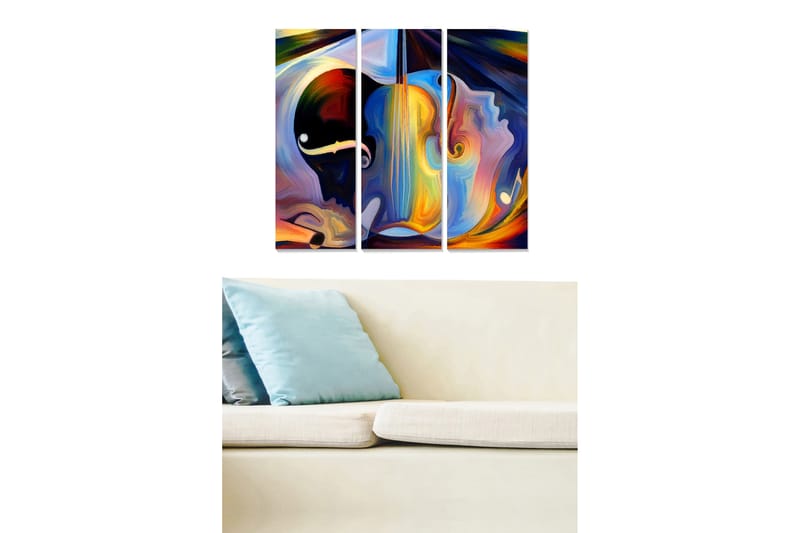 Canvastavla Abstract 3-pack Flerfärgad - 20x50 cm - Inredning - Tavlor & posters - Canvastavla