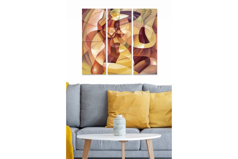 Canvastavla Abstract 3-pack Flerfärgad - 20x50 cm - Inredning - Tavlor & posters - Canvastavla