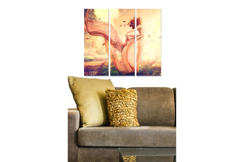 Canvastavla Abstract 3-pack Flerfärgad - 20x50 cm - Inredning - Tavlor & posters - Canvastavla