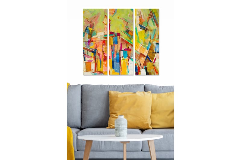 Canvastavla Abstract 3-pack Flerfärgad - 20x50 cm - Inredning - Tavlor & posters - Canvastavla