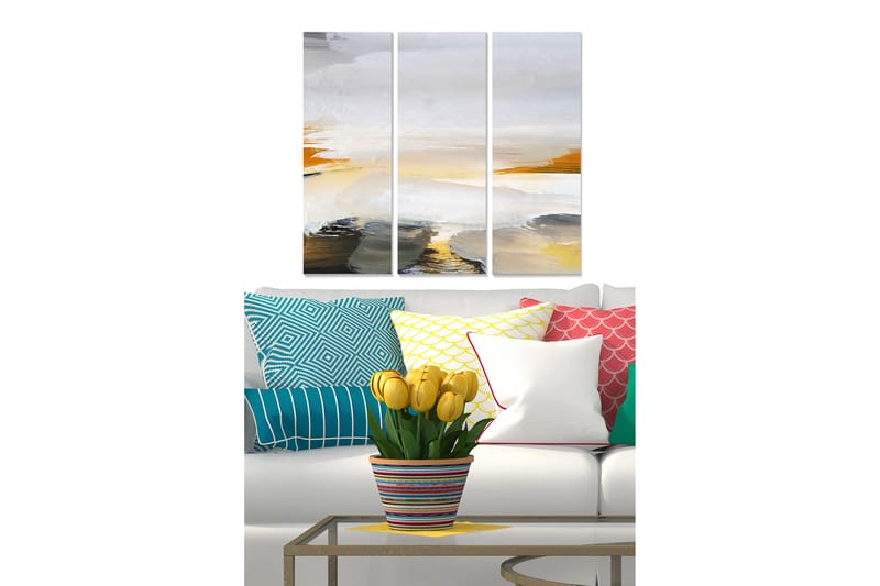 Canvastavla Abstract 3-pack Flerfärgad - 20x50 cm - Inredning - Tavlor & posters - Canvastavla