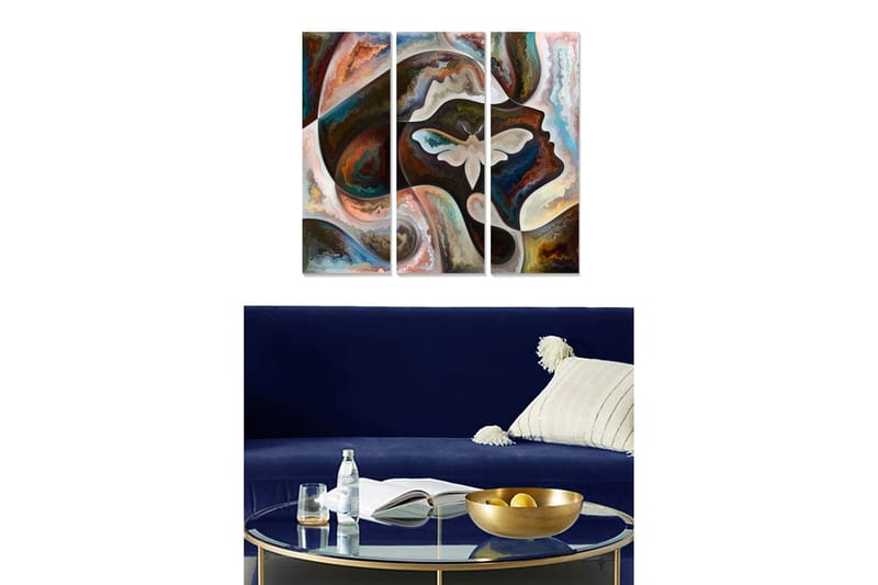 Canvastavla Abstract 3-pack Flerfärgad - 20x50 cm - Inredning - Tavlor & posters - Canvastavla