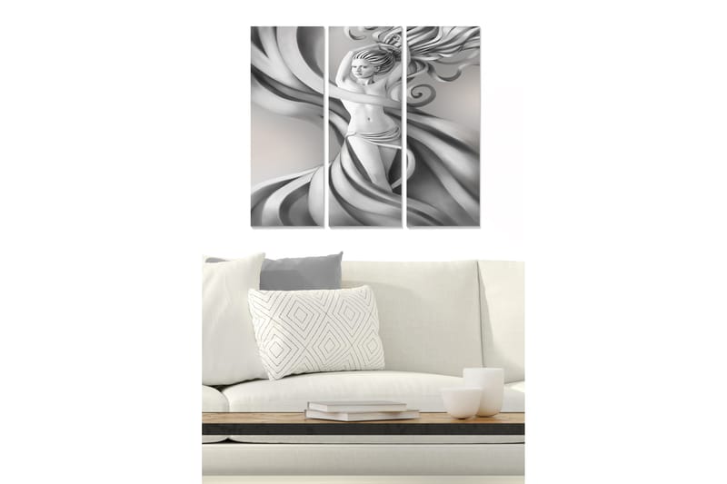 Canvastavla Abstract 3-pack Flerfärgad - 20x50 cm - Inredning - Tavlor & posters - Canvastavla