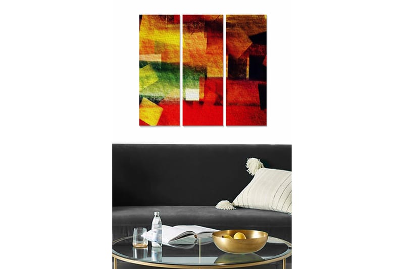 Canvastavla Abstract 3-pack Flerfärgad - 20x50 cm - Inredning - Tavlor & posters - Canvastavla