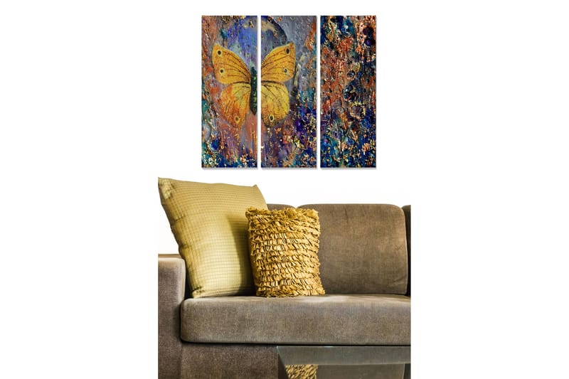 Canvastavla Abstract 3-pack Flerfärgad - 20x50 cm - Inredning - Tavlor & posters - Canvastavla