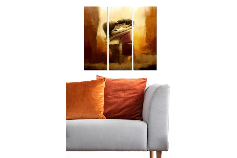 Canvastavla Abstract 3-pack Flerfärgad - 20x50 cm - Inredning - Tavlor & posters - Canvastavla