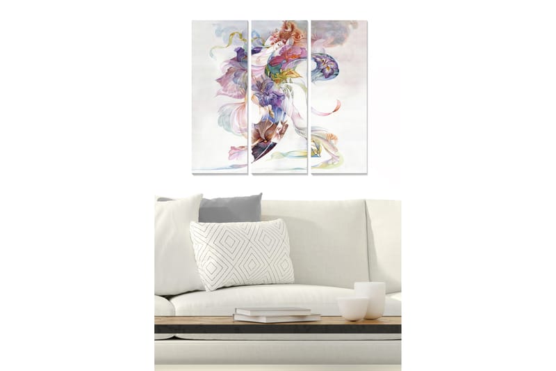 Canvastavla Abstract 3-pack Flerfärgad - 20x50 cm - Inredning - Tavlor & posters - Canvastavla