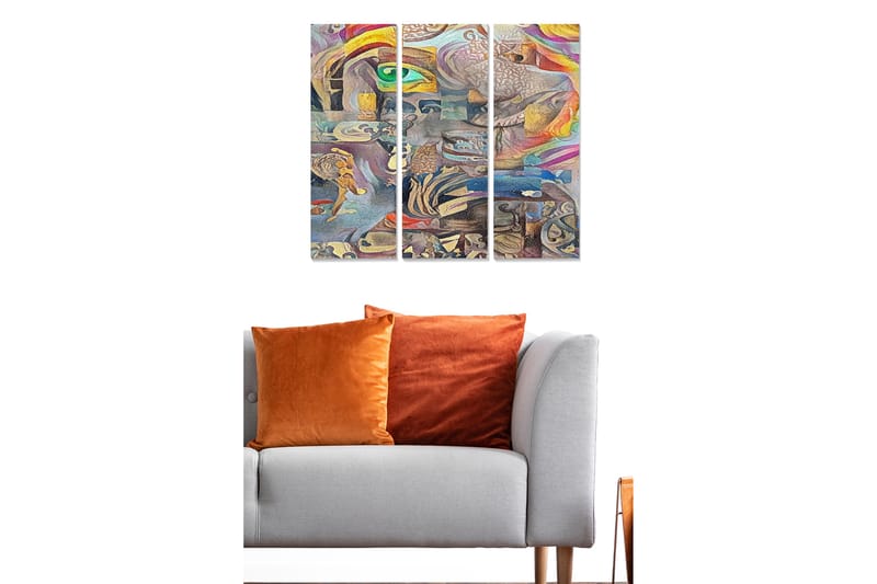 Canvastavla Abstract 3-pack Flerfärgad - 20x50 cm - Inredning - Tavlor & posters - Canvastavla