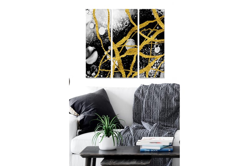 Canvastavla Abstract 3-pack Flerfärgad - 20x50 cm - Inredning - Tavlor & posters - Canvastavla