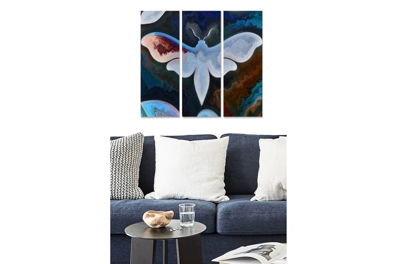 Canvastavla Abstract 3-pack Flerfärgad - 20x50 cm - Inredning - Tavlor & posters - Canvastavla