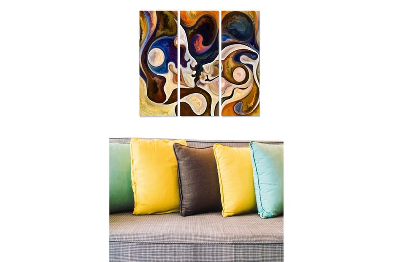 Canvastavla Abstract 3-pack Flerfärgad - 20x50 cm - Inredning - Tavlor & posters - Canvastavla