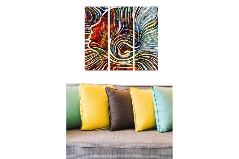 Canvastavla Abstract 3-pack Flerfärgad - 20x50 cm - Inredning - Tavlor & posters - Canvastavla