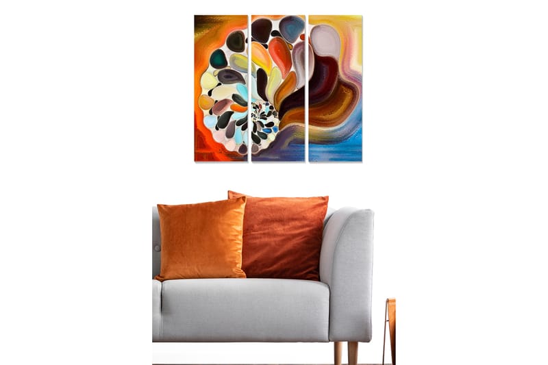 Canvastavla Abstract 3-pack Flerfärgad - 20x50 cm - Inredning - Tavlor & posters - Canvastavla