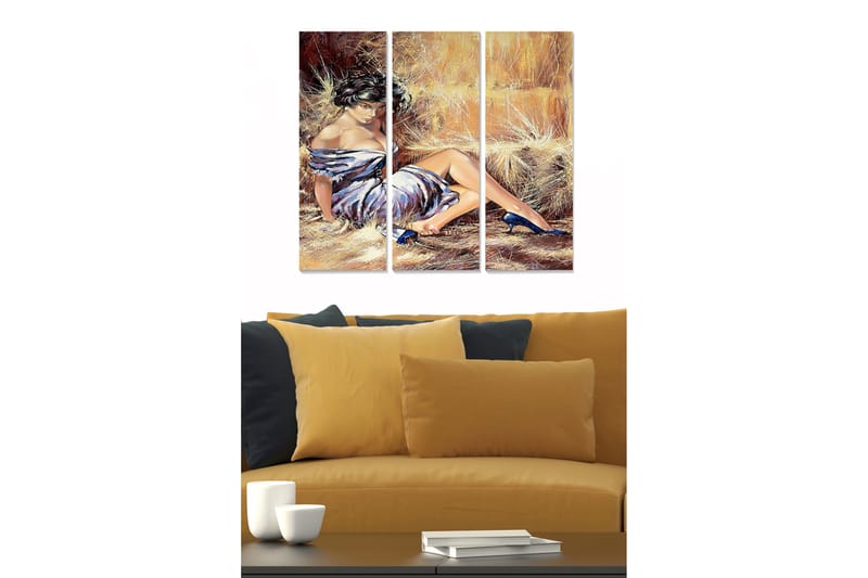 Canvastavla Abstract 3-pack Flerfärgad - 20x50 cm - Inredning - Tavlor & posters - Canvastavla