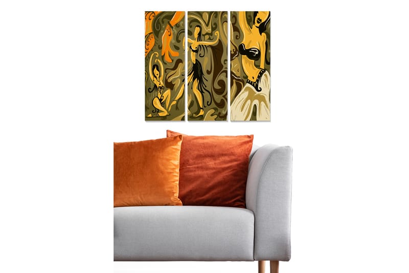 Canvastavla Abstract 3-pack Flerfärgad - 20x50 cm - Inredning - Tavlor & posters - Canvastavla