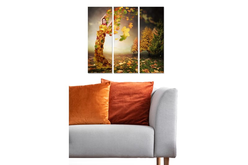 Canvastavla Abstract 3-pack Flerfärgad - 20x50 cm - Inredning - Tavlor & posters - Canvastavla