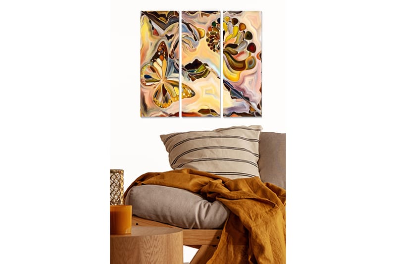 Canvastavla Abstract 3-pack Flerfärgad - 20x50 cm - Inredning - Tavlor & posters - Canvastavla