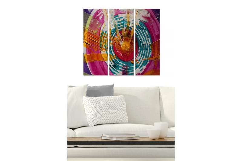 Canvastavla Abstract 3-pack Flerfärgad - 20x50 cm - Inredning - Tavlor & posters - Canvastavla