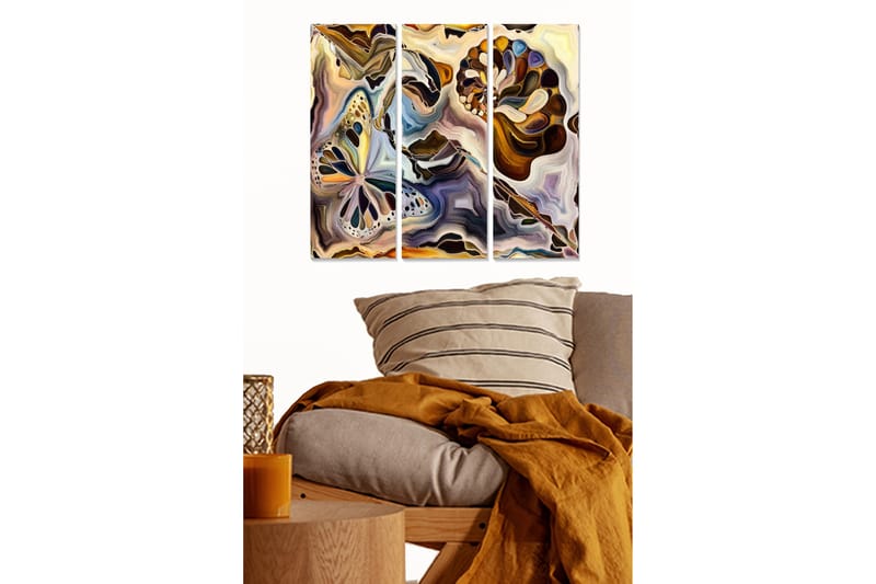 Canvastavla Abstract 3-pack Flerfärgad - 20x50 cm - Inredning - Tavlor & posters - Canvastavla