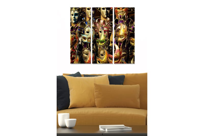 Canvastavla Abstract 3-pack Flerfärgad - 20x50 cm - Inredning - Tavlor & posters - Canvastavla