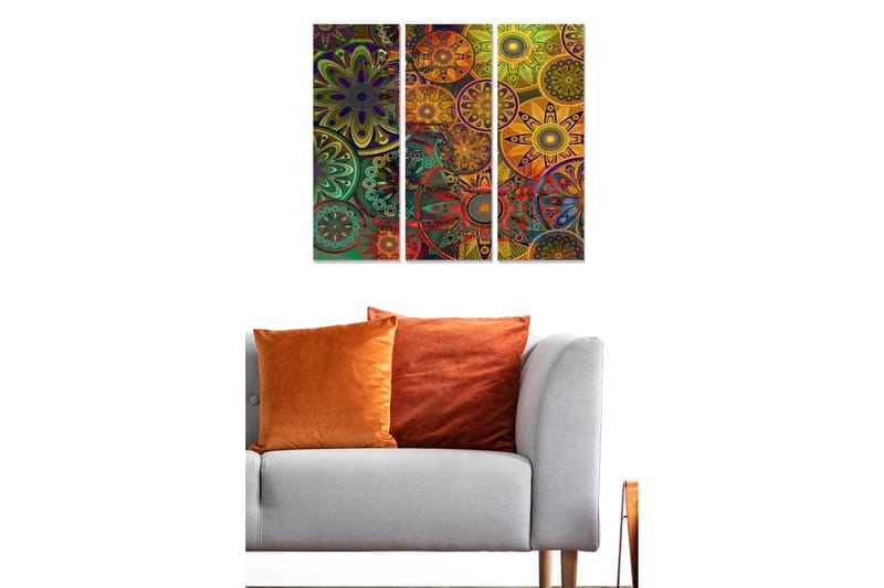 Canvastavla Abstract 3-pack Flerfärgad - 20x50 cm - Inredning - Tavlor & posters - Canvastavla