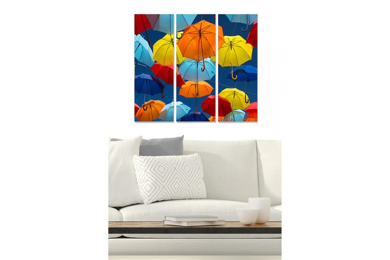 Canvastavla Abstract 3-pack Flerfärgad - 20x50 cm - Inredning - Tavlor & posters - Canvastavla