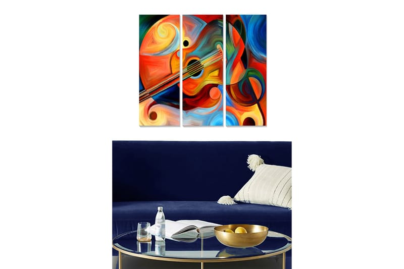 Canvastavla Abstract 3-pack Flerfärgad - 20x50 cm - Inredning - Tavlor & posters - Canvastavla