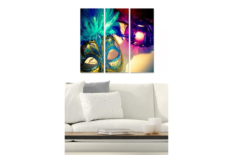 Canvastavla Abstract 3-pack Flerfärgad - 20x50 cm - Inredning - Tavlor & posters - Canvastavla