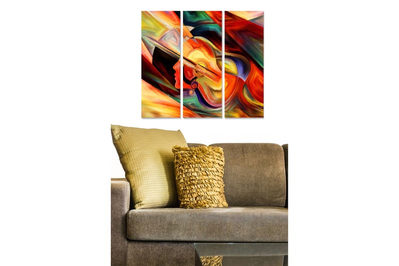 Canvastavla Abstract 3-pack Flerfärgad - 20x50 cm - Inredning - Tavlor & posters - Canvastavla