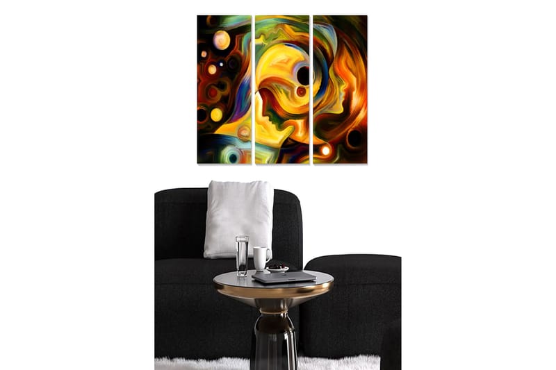 Canvastavla Abstract 3-pack Flerfärgad - 20x50 cm - Inredning - Tavlor & posters - Canvastavla