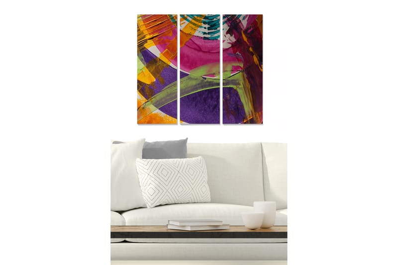 Canvastavla Abstract 3-pack Flerfärgad - 20x50 cm - Inredning - Tavlor & posters - Canvastavla