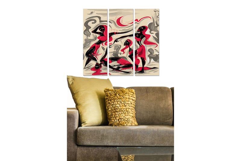 Canvastavla Abstract 3-pack Flerfärgad - 20x50 cm - Inredning - Tavlor & posters - Canvastavla