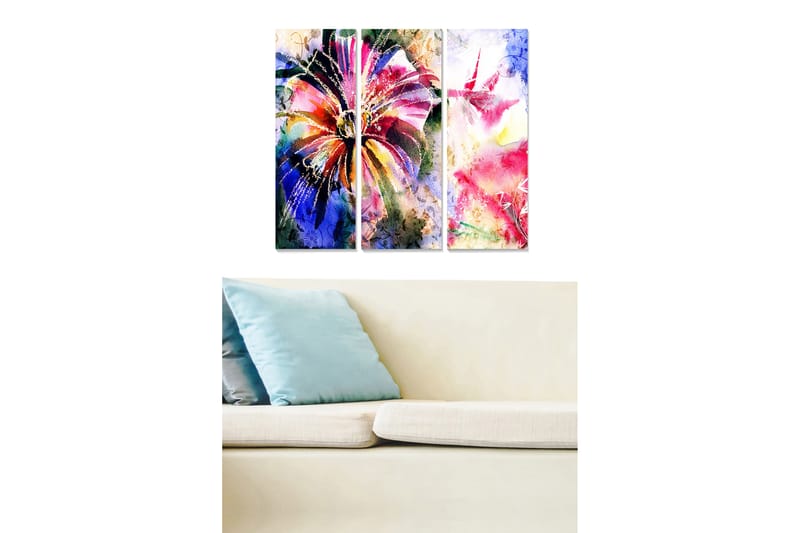 Canvastavla Abstract 3-pack Flerfärgad - 20x50 cm - Inredning - Tavlor & posters - Canvastavla