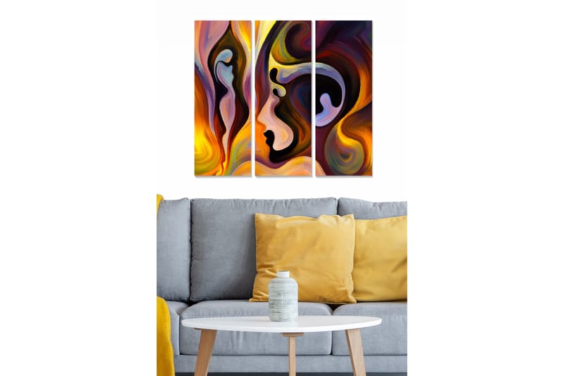 Canvastavla Abstract 3-pack Flerfärgad - 20x50 cm - Inredning - Tavlor & posters - Canvastavla