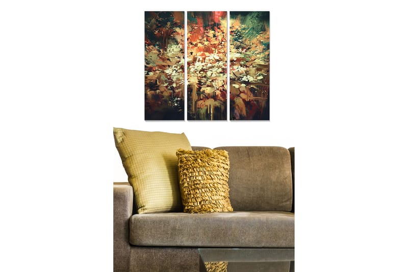 Canvastavla Abstract 3-pack Flerfärgad - 20x50 cm - Inredning - Tavlor & posters - Canvastavla