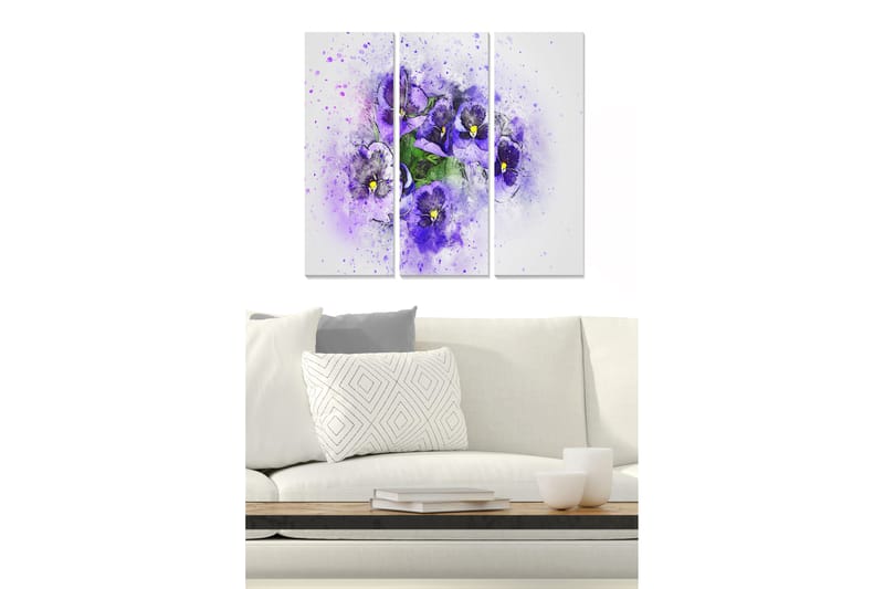 Canvastavla Abstract 3-pack Flerfärgad - 20x50 cm - Inredning - Tavlor & posters - Canvastavla