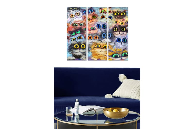 Canvastavla Animal 3-pack Flerfärgad - 20x50 cm - Inredning - Tavlor & posters - Canvastavla