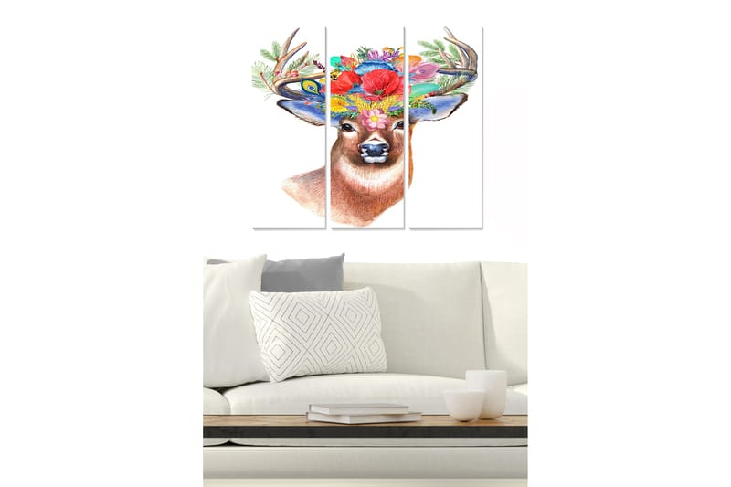 Canvastavla Animal 3-pack Flerfärgad - 20x50 cm - Inredning - Tavlor & posters - Canvastavla