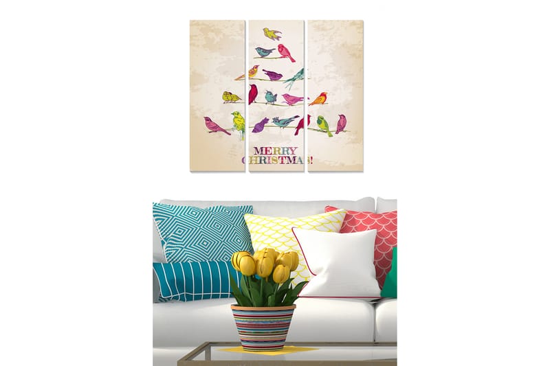 Canvastavla Christmas 3-pack Flerfärgad - 20x50 cm - Inredning - Tavlor & posters - Canvastavla