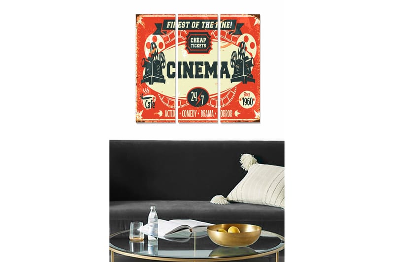 Canvastavla Entertainment 3-pack Flerfärgad - 20x50 cm - Inredning - Tavlor & posters - Canvastavla